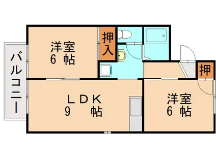 ウェリス舞松原(2LDK/1階)の間取り写真