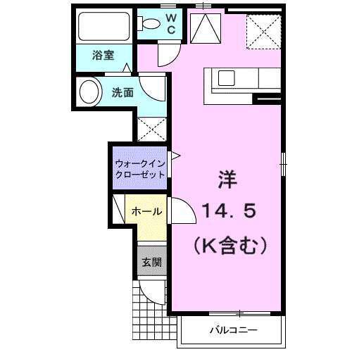 COTTONHILLS(ワンルーム/1階)の間取り写真