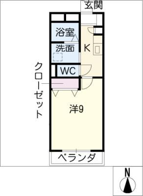 第6マンション 一八(1K/4階)の間取り写真