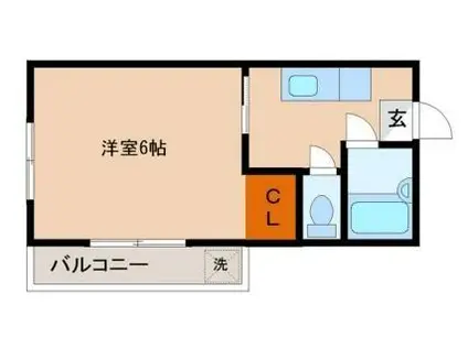 エレメント神宮東I(1K/3階)の間取り写真