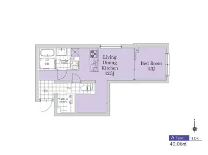 EXAM新中野II(1LDK/1階)の間取り写真