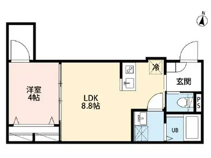 ROBOT HOME 北浦和II(1LDK/2階)の間取り写真
