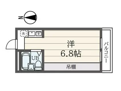ウエストウッド(ワンルーム/2階)の間取り写真