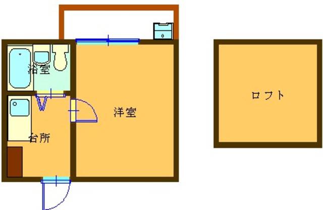 サンハート本八幡(1K/2階)の間取り写真