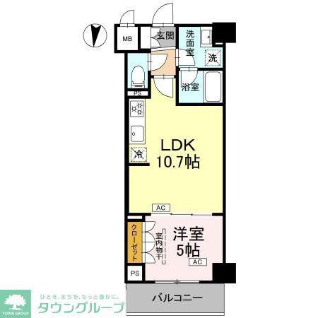 ロイジェント潮見(1LDK/6階)の間取り写真