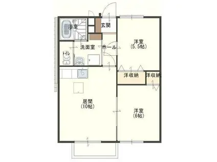 ウェルヴィラM(2LDK/1階)の間取り写真