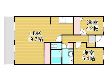 ルワージュ企救丘I棟(2LDK/3階)の間取り写真