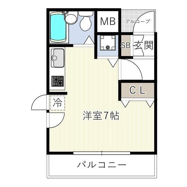 ウインベルデュエット大宮第13(ワンルーム/3階)の間取り写真