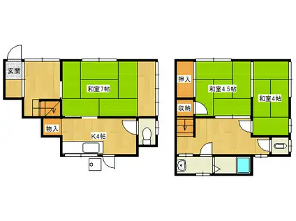 坂本文化(3K/1階)の間取り写真
