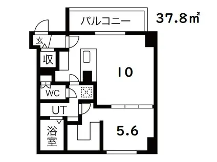 スペチアーレ札幌東(1LDK/10階)の間取り写真