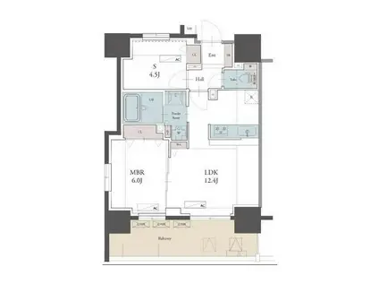 ラグゼナ用賀(1SLDK/5階)の間取り写真