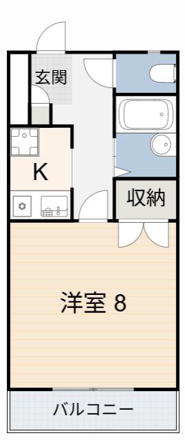 アネックス豊II(1K/1階)の間取り写真