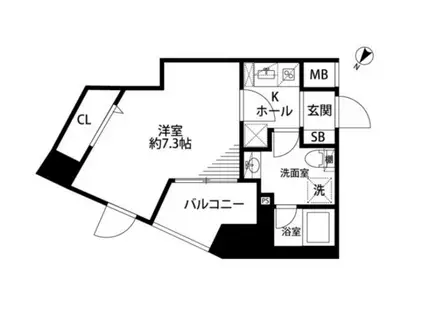 AXAS高田馬場(1K/11階)の間取り写真