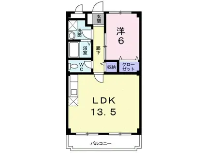 ニューマリッチ伊藤(1LDK/3階)の間取り写真