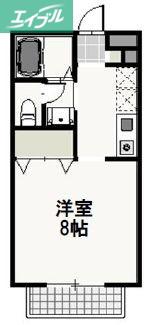 ベール花尻A棟(1K/1階)の間取り写真