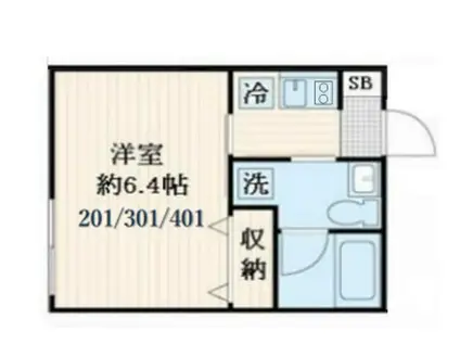 アラート新宿御苑(1K/2階)の間取り写真