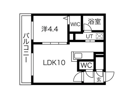 グランカルム円山公園(1LDK/4階)の間取り写真