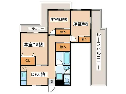 第二セーフズマンション(3DK/4階)の間取り写真