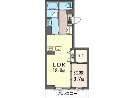 アトリエール(1LDK/1階)の間取り写真