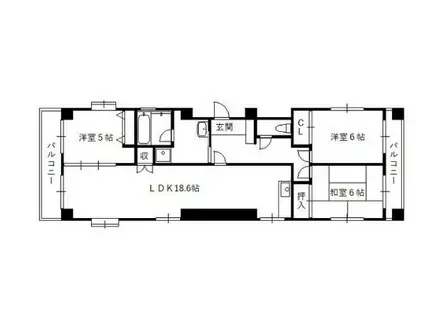 須田ビル(3LDK/6階)の間取り写真