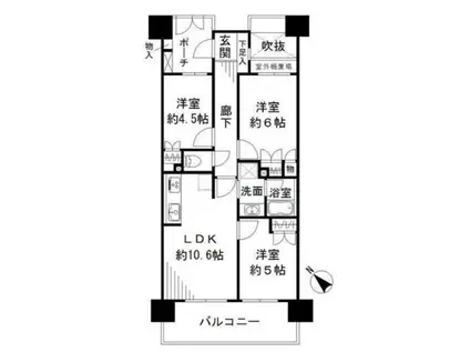 ガーデナヴィルマグノリア市川妙典(3LDK/12階)の間取り写真