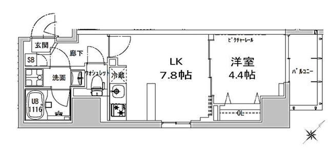 S-RESIDENCE神田AVANCE(1DK/8階)の間取り写真