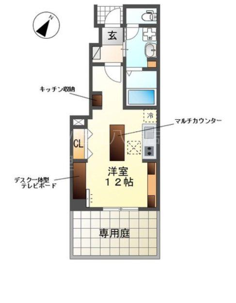 WOODSTOCK NEST(ワンルーム/1階)の間取り写真