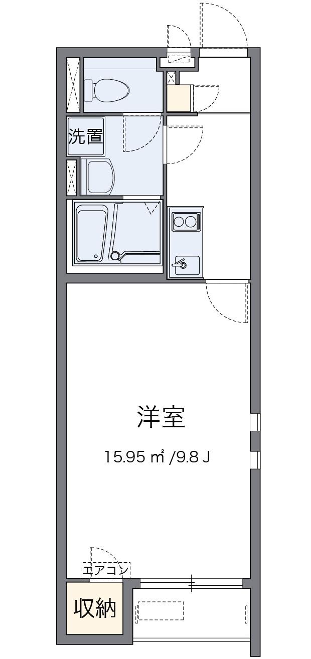 クレイノALTA新地(1K/2階)の間取り写真