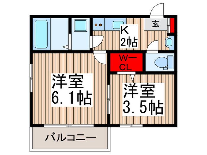 BESTSTAGEふじみ野市駒西(2K/1階)の間取り写真