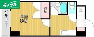 JR吉備線 備前三門駅 徒歩28分 5階建 築31年(1K/4階)の間取り写真