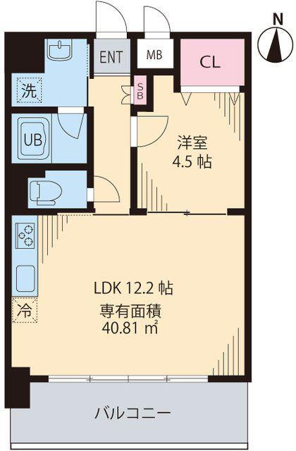 ソルジェンテ中野(1LDK/8階)の間取り写真