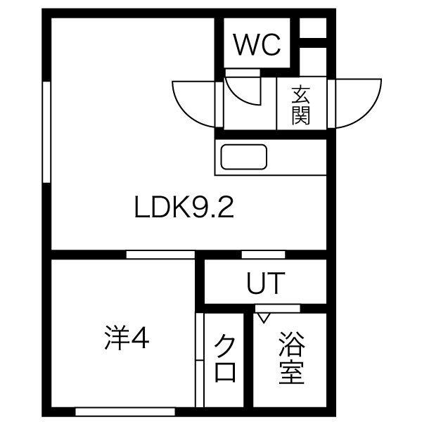 ソレイユ522(1LDK/1階)の間取り写真
