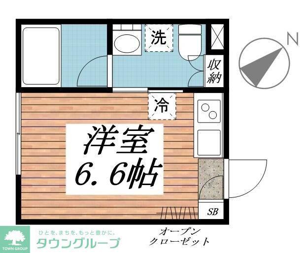都町BOX(ワンルーム/2階)の間取り写真