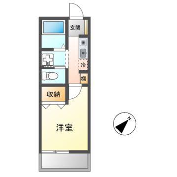 リバティハウスアイギ(ワンルーム/1階)の間取り写真