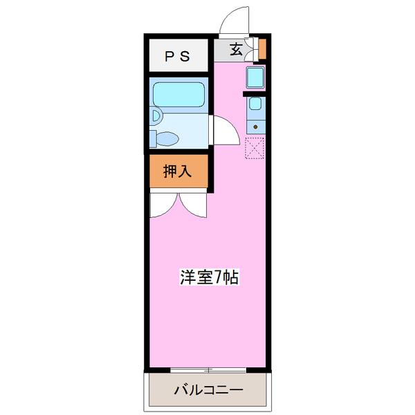アーバンハウス16号館(ワンルーム/2階)の間取り写真