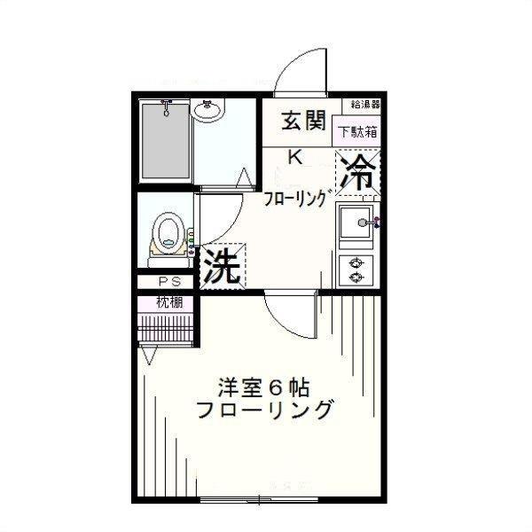 エスポワール(1K/1階)の間取り写真