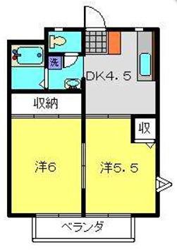 ドエルアルス神大寺2(2DK/2階)の間取り写真