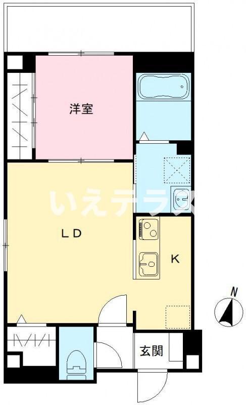 サンシエ神戸元町(1LDK/2階)の間取り写真