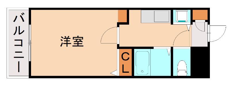 パークコート大宰府(1K/4階)の間取り写真