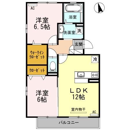 サンストロベリーA棟(2LDK/2階)の間取り写真