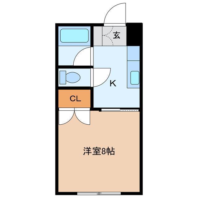 紺屋町第2ビル(1DK/4階)の間取り写真