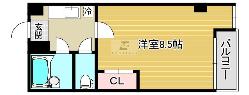 エフォート大国(1K/10階)の間取り写真