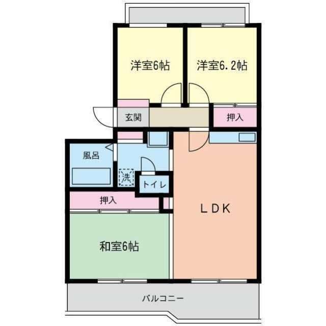 ソレイユ湘南(3LDK/2階)の間取り写真