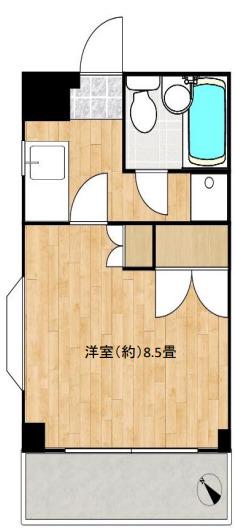 メゾンアサヒ(1K/2階)の間取り写真