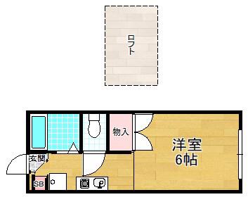 JUN I(ワンルーム/1階)の間取り写真