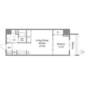URESIDENCE TEMMABASHI(1LDK/2階)の間取り写真