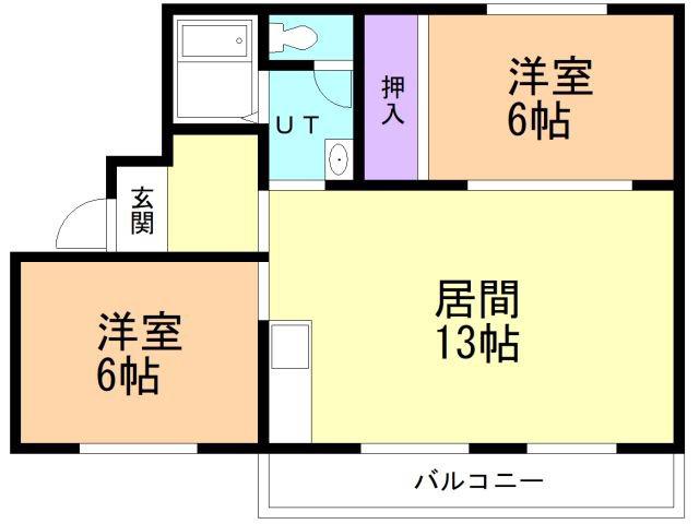 ハイツMT(2LDK/1階)の間取り写真