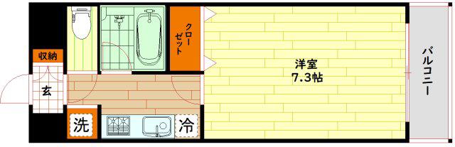 プレサージュ(1K/1階)の間取り写真