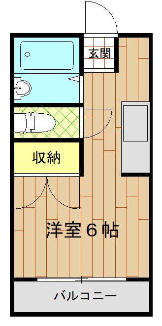 小林ハイツ(ワンルーム/1階)の間取り写真