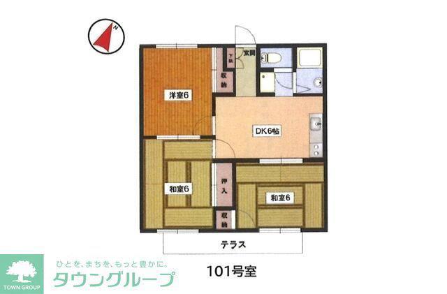 大野コーポ(3DK/1階)の間取り写真